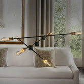 Black Industrial Iron Dining Room Chandelier Lamp with Rotatable Rod Arm - This stylish and elegant Black Rotatable Rod Arm Hanging Light Industrial Iron Dining Room Chandelier Lamp is the perfect addition to your home. With ...